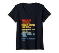 Women's Things We Did Sarcastic Music Checklist Song Lyrics Classic V-Neck T-Shirt