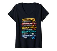 Women's Things We Did Sarcastic Music Checklist Song Lyrics Classic V-Neck T-Shirt