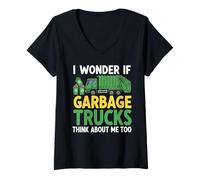 Women's Think About Me Too Recycling Separation Garbage Truck V-Neck T-Shirt