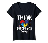 Womens Think Before You Judge Women Men Kids Shirt Tshirt Funny Tee V-Neck T-Shirt