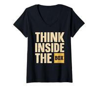 Womens Think inside the box - Container Home V-Neck T-Shirt