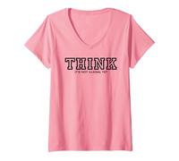 Women's Think It's Not Illegal Yet Collegiate Style V-Neck T-Shirt