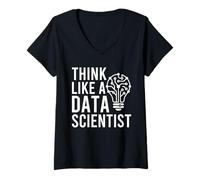 Women's Think Like A Data Scientist Tech Analyst V-Neck T-Shirt
