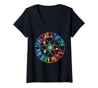 Womens Think Like A Proton Stay Positive Periodic Table Gag Teacher V-Neck T-Shirt