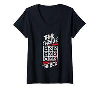 Womens Think Out Side The Box V-Neck T-Shirt