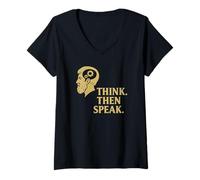 Womens Think Then Speak - Wisdom for Modern Minds V-Neck T-Shirt