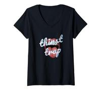 Women's Thirst Trap Lips Desire V-Neck T-Shirt
