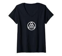 Womens Thirty Years Sobriety Symbol Circle Triangle 30 Years Sober V-Neck T-Shirt