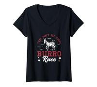 Womens This Ain't My First Burro Race For Donkey Racing Enthusiasts V-Neck T-Shirt