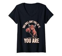 Womens This Bull Ain't Full of It You are Western V-Neck T-Shirt