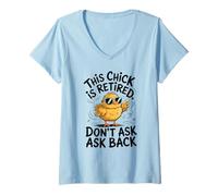 Womens This Chick is Retired Don´s Ask Back Retirement V-Neck T-Shirt