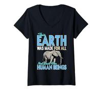 Womens This Earth Belongs to All Animals and Nature Lovers V-Neck T-Shirt