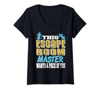 Womens This Escape Room Master Wants a Piece of You V-Neck T-Shirt