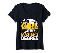 Women's This Girl Got her Masters Degree Graduation Mastered It V-Neck T-Shirt
