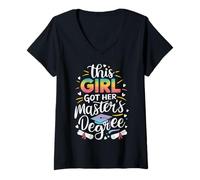 Women's This Girl Got Her Master's Degree Postgraduate V-Neck T-Shirt