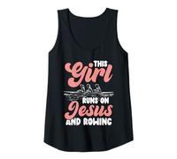Womens This Girl Runs On Jesus And Rowing Tank Top