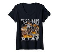 Womens This Guy Funny Offensive Donkey Meme Bootleg V-Neck T-Shirt
