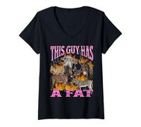 Womens This Guy Funny Offensive Donkey Meme Bootleg V-Neck T-Shirt