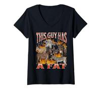 Womens This Guy Funny Offensive Donkey Meme Bootleg V-Neck T-Shirt