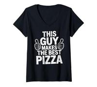 Women's This Guy Makes The Best Pizza Fun Chef Cooking Pizza Baker V-Neck T-Shirt