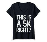 Womens This is A 5K Right Runner Ultra Funny Ultra Marathon Runners V-Neck T-Shirt