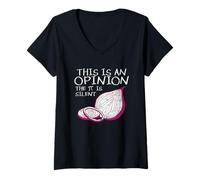 Womens This is an Opinion The Pi is Silent Onion Funny Mathematics V-Neck T-Shirt