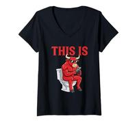 Women's This is Bull Crap Bullsht Toilet Phone Meme V-Neck T-Shirt