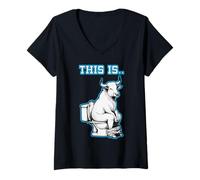 Womens This is Bull Sh!t, a bull sat on the toilet, funny V-Neck T-Shirt