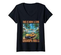 Womens This is How A Cool Grandpa Rolls V-Neck T-Shirt