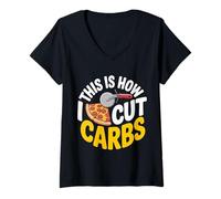 Women's This is How I Cut Carbs Food Pizza Lover - V-Neck T-Shirt