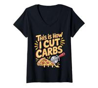Women's This is How I Cut Carbs Food Pizza Lover |- V-Neck T-Shirt