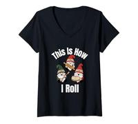 Womens This is How I Roll Christmas Lefse V-Neck T-Shirt