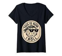 Women's This is How I Roll Funny Boardgame Dice Cool Tabletop Games V-Neck T-Shirt
