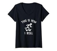 Womens This is How I Roll Funny Skateboarding V-Neck T-Shirt