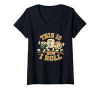 Women's This is How I Roll Japanese Food Sashimi Roll Funny Sushi V-Neck T-Shirt