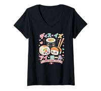Women's This is How I Roll Japanese Food Sashimi Roll Funny Sushi V-Neck T-Shirt