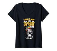 Womens This is How Long My Tolerance for People Lasts Meme Rasta V-Neck T-Shirt