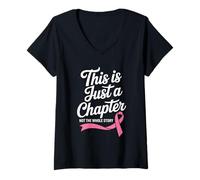 Womens This is Just A Chapter Not The Whole Story Breast Cancer V-Neck T-Shirt