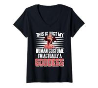Womens This is Just My Human Disguise I'm Really A Goddess V-Neck T-Shirt
