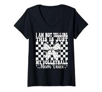 Womens This Is Just My Volleyball Mom Voice Mama Mother's Day V-Neck T-Shirt