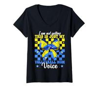 Womens This Is Just My Volleyball Mom Voice Mama Mother's Day V-Neck T-Shirt