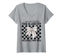 Womens This Is Just My Volleyball Mom Voice Mama Mother's Day V-Neck T-Shirt
