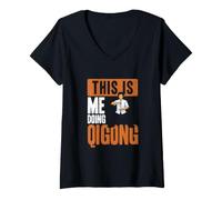 Women's This is Me Doing Qi Gong Cool Chi Gong Exercise Qigong Lover V-Neck T-Shirt