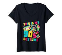 Womens This is My 90s Costume 90s Outfit Retro Party V-Neck T-Shirt
