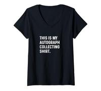 Womens This Is My Autograph Collecting Shirt - Sports Player Autos V-Neck T-Shirt