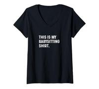 Womens This Is My Babysitting Shirt - Sitter Babysitter Childcare V-Neck T-Shirt