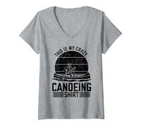 Womens This is My Crazy Canoeing Shirt Canoeing Canoeist V-Neck T-Shirt