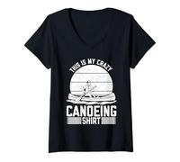 Womens This is My Crazy Canoeing Shirt Canoeist V-Neck T-Shirt