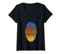 Womens This is My DNA, Berber Flag Amazigh Kabyle Wear This V-Neck T-Shirt