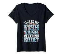 Women's This is My Fish Tank Cleaning Fish Lover Fishkeeper V-Neck T-Shirt
